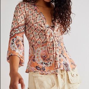 Free People Run Free Boho Print Top in Sedona Combo